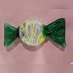 Large Blown Art Glass Paperweight Wrapped Hard Candy Murano Venetian Style